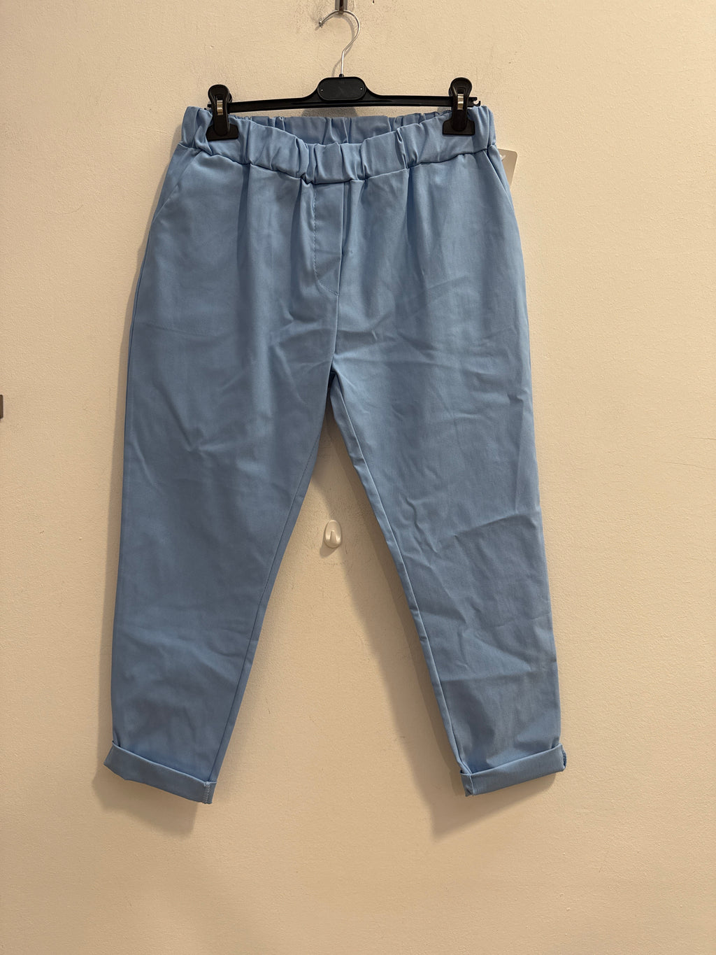 Pantalone Jeansetto Curvy in Misto Viscosa con Vita Elasticizzata