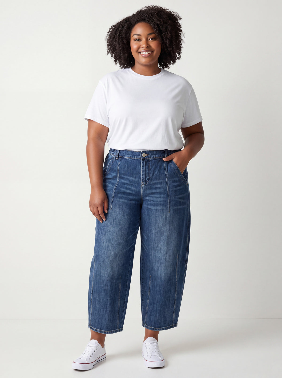Jeans Oval Curvy Wide Leg Vita Elasticizzata