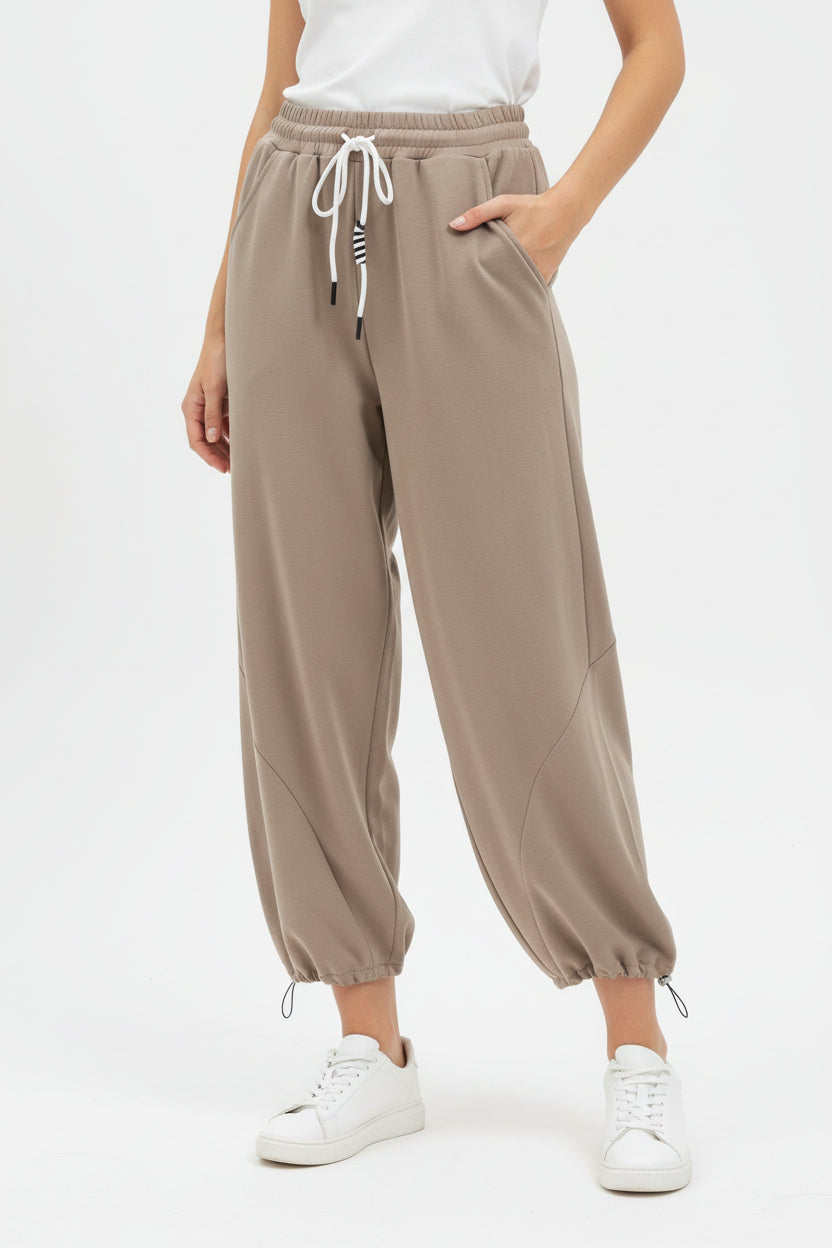 Pantalone Tuta Curvy Wide Leg con Coulisse – Modello Comfort in Misto Viscosa