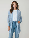 Cardigan Lungo Traforato in 100% Cotone Leggero