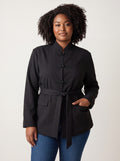 Giacca Curvy Stile Orientale con Alamari e Cintura in Vita – Collo alla Coreana