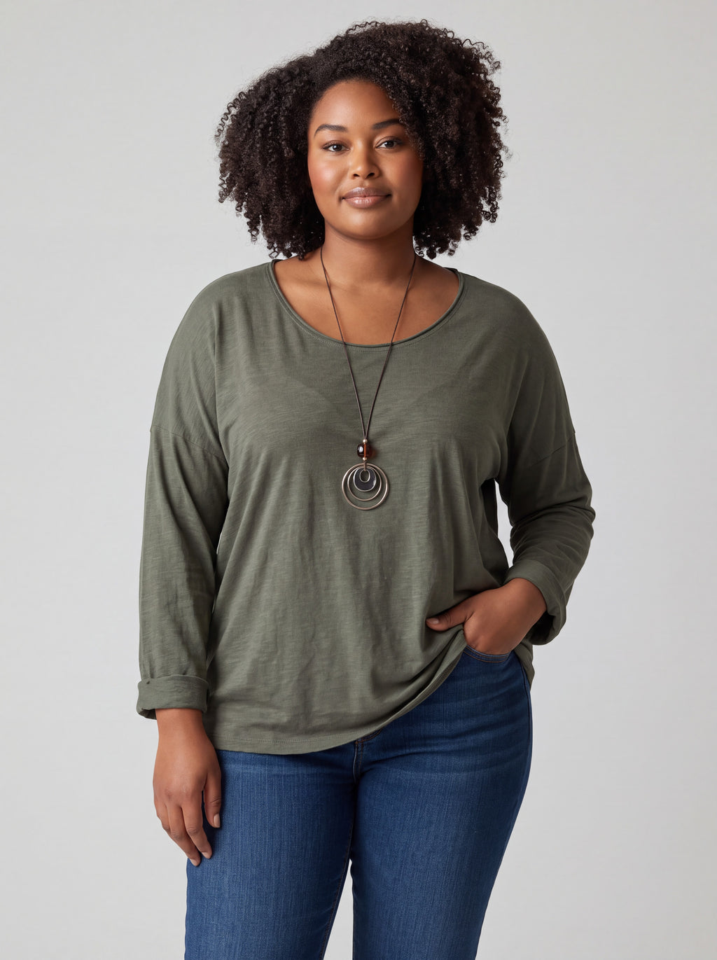 Blusa 100% cotone con collana
