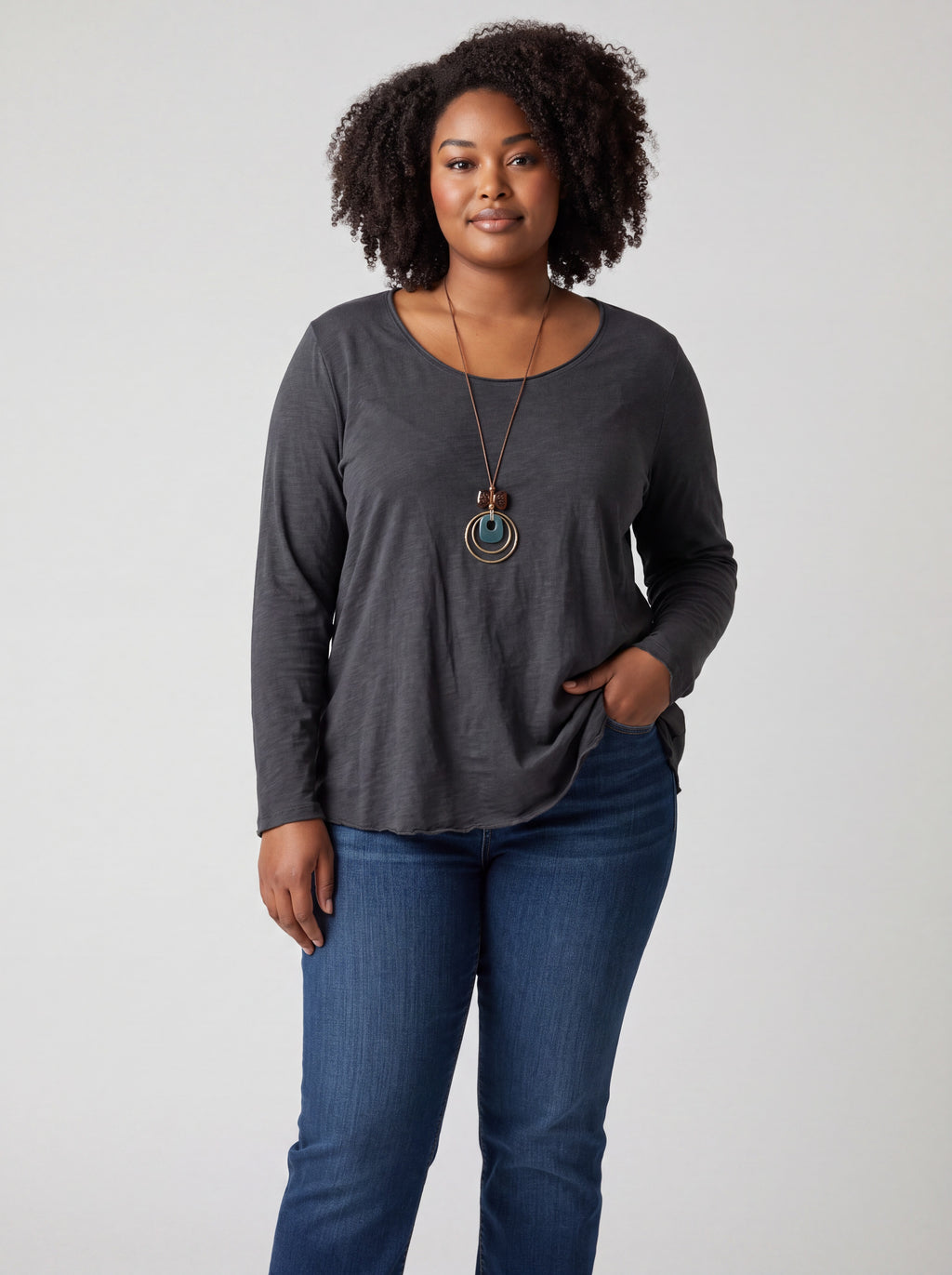 Blusa 100% cotone con collana
