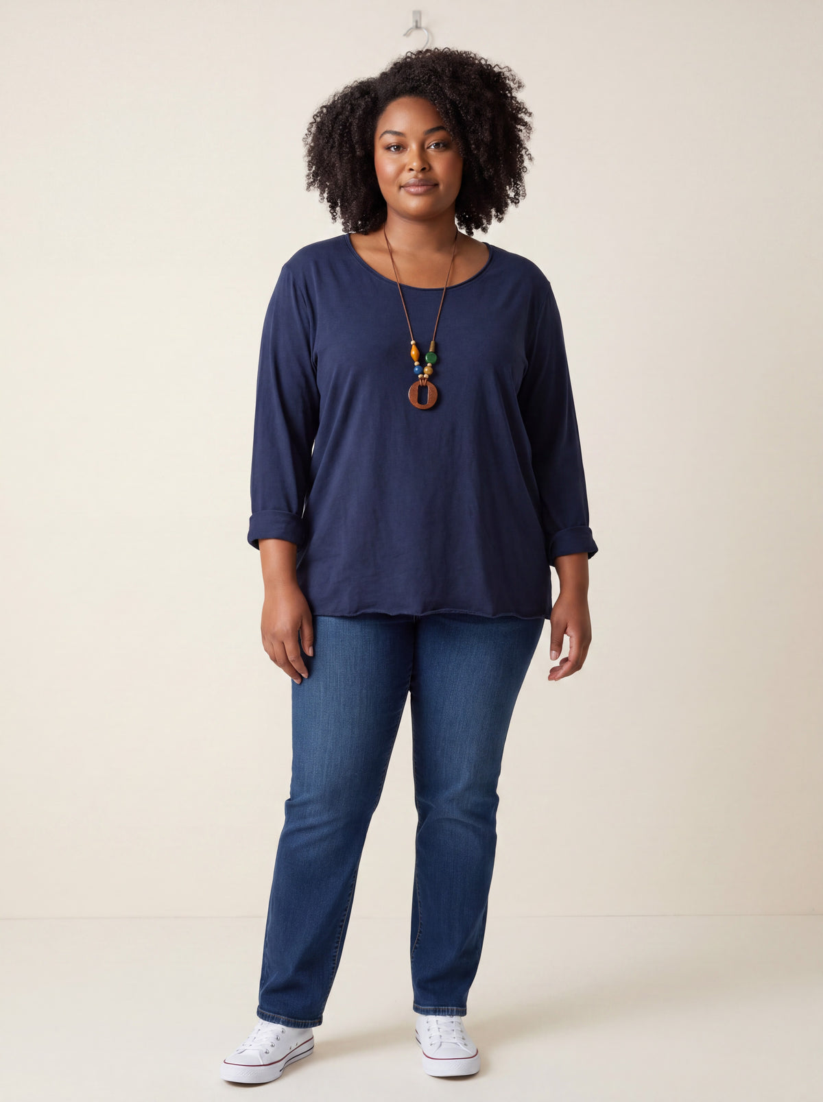 Blusa 100% cotone con collana