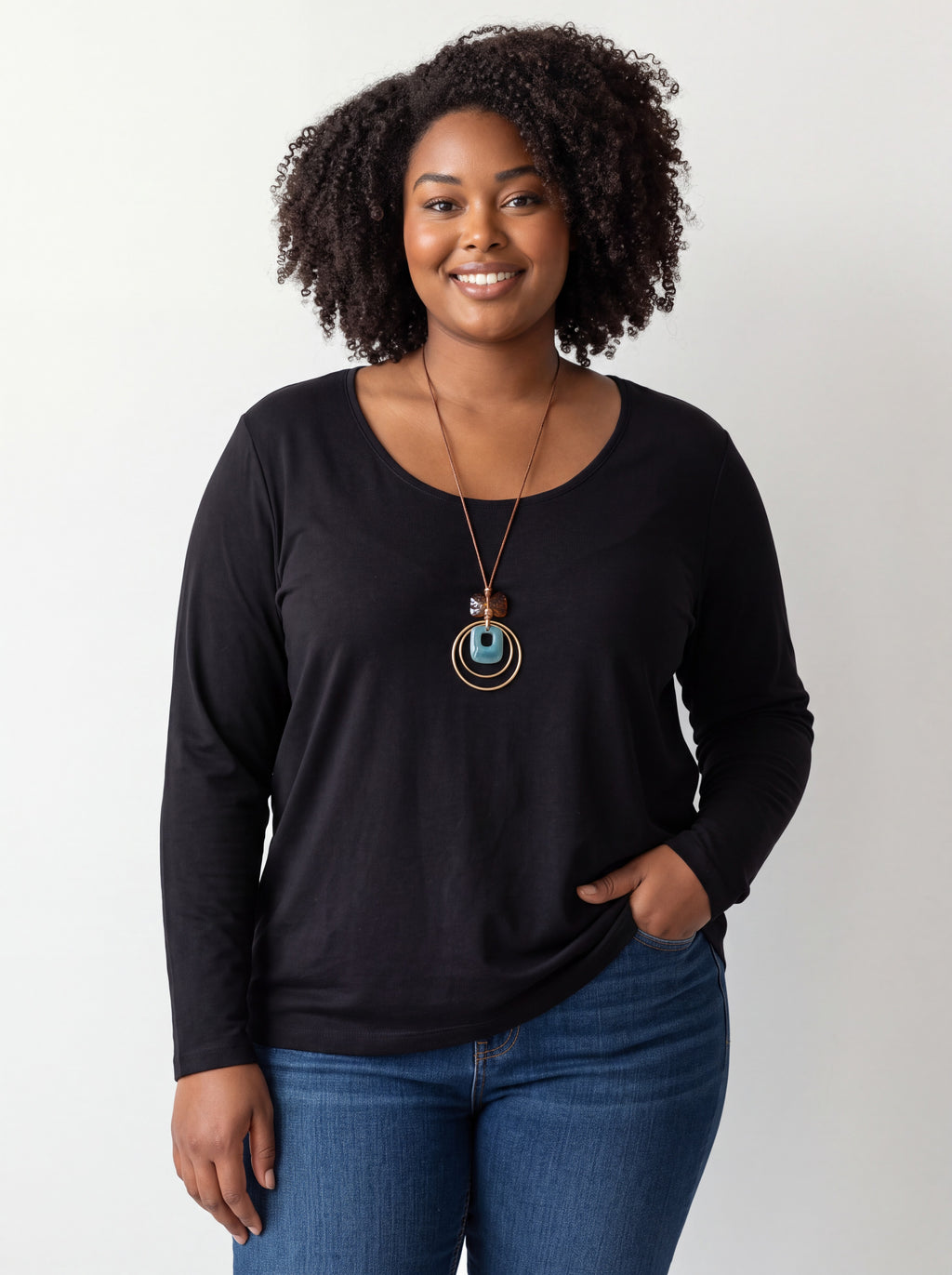 Blusa 100% cotone con collana