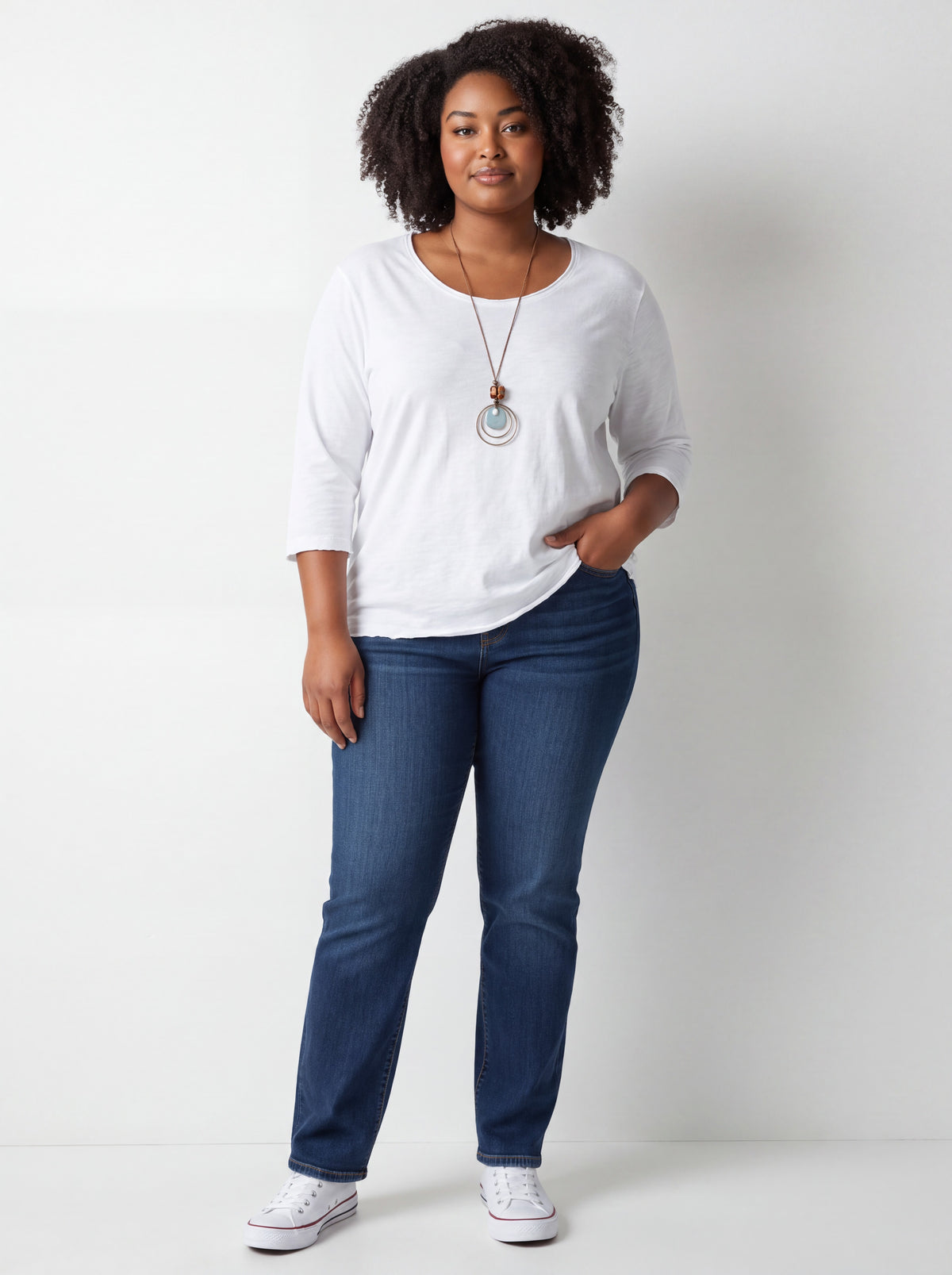 Blusa 100% cotone con collana