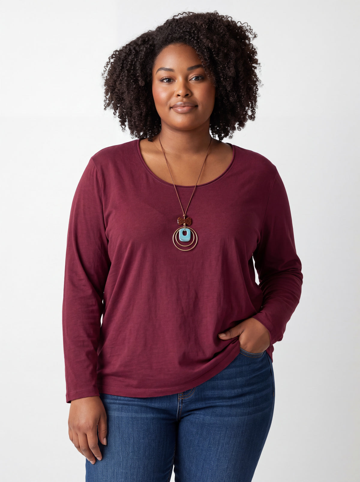 Blusa 100% cotone con collana