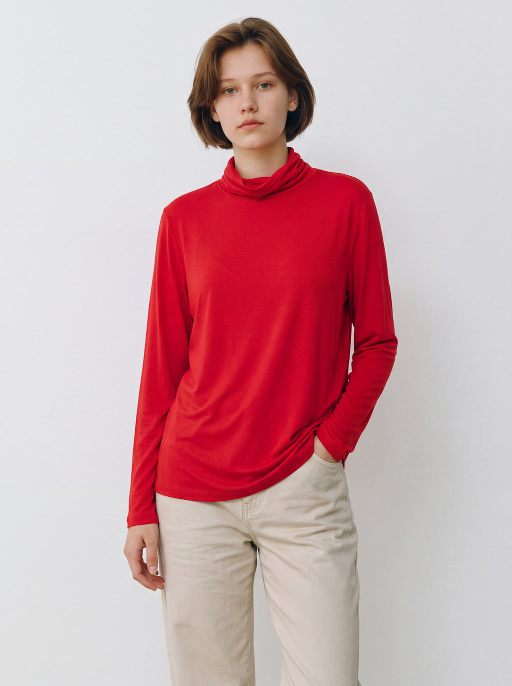 Dolcevita Curvy in Viscosa Elasticizzata – Maglia Collo Alto Morbido Sottogiacca