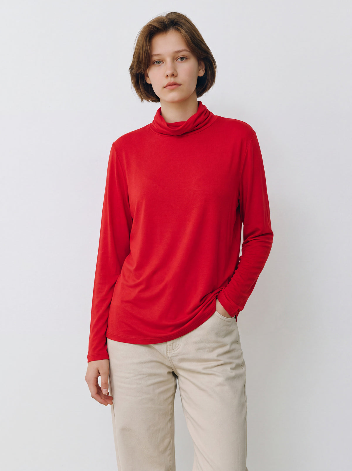 Dolcevita Curvy in Viscosa Elasticizzata – Maglia Collo Alto Morbido Sottogiacca