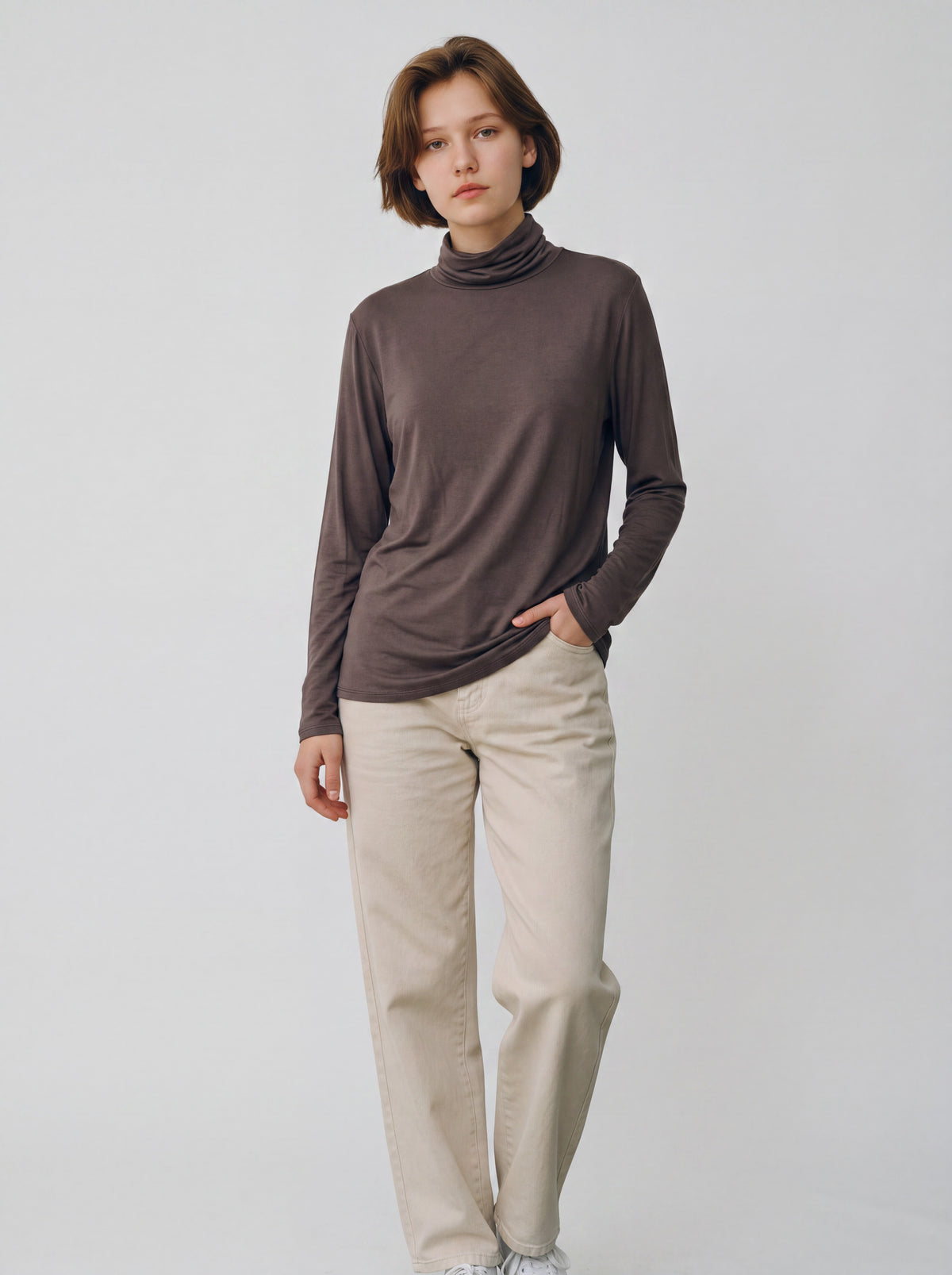 Dolcevita Curvy in Viscosa Elasticizzata – Maglia Collo Alto Morbido Sottogiacca