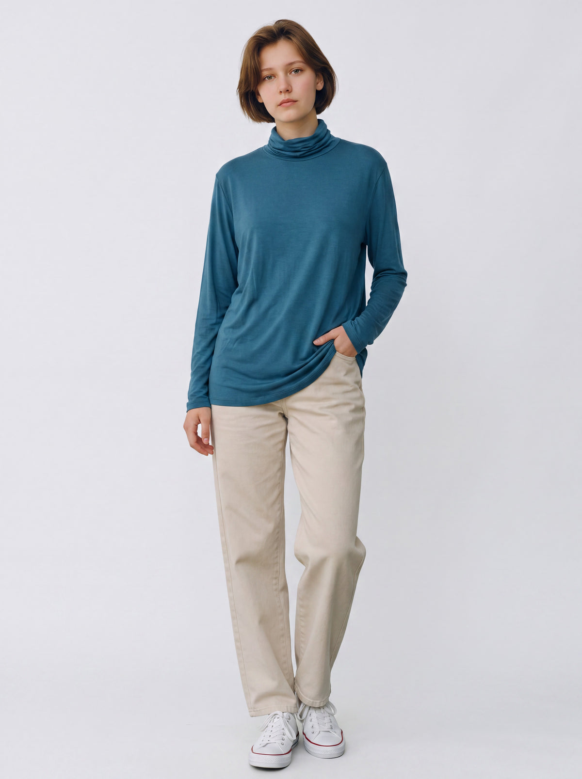 Dolcevita Curvy in Viscosa Elasticizzata – Maglia Collo Alto Morbido Sottogiacca