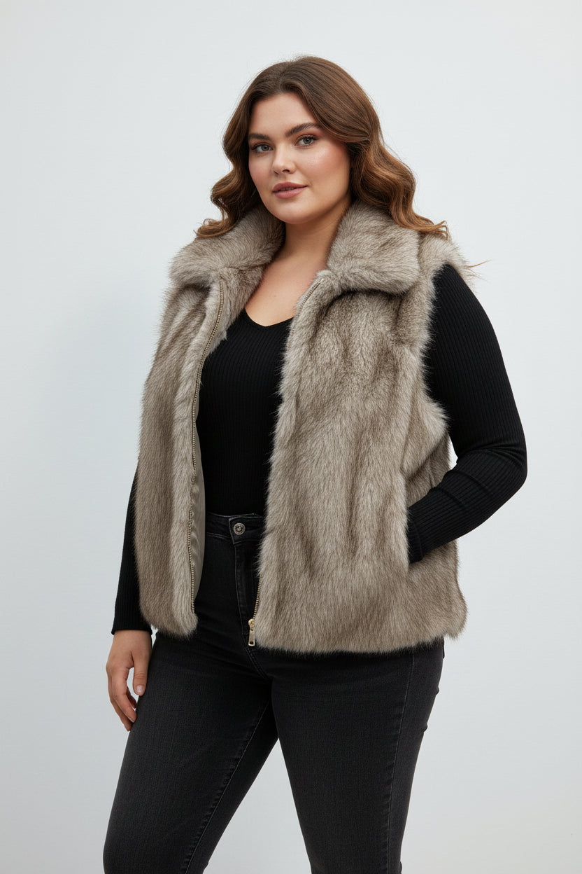 Smanicato Peluche con Collo Alto