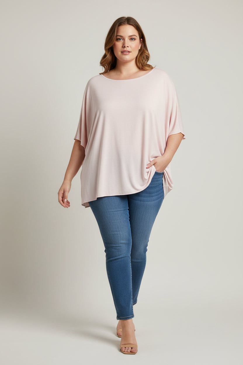 Maglia Curvy Oversize a Pipistrello in Misto Viscosa
