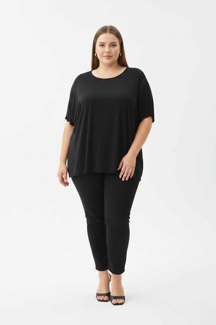 Maglia Curvy Oversize a Pipistrello in Misto Viscosa