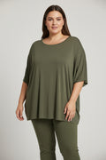 Maglia Curvy Oversize a Pipistrello in Misto Viscosa