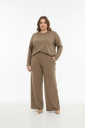 Tuta Curvy Basic in Viscosa Soft Maglia & Pantalone Wide Leg