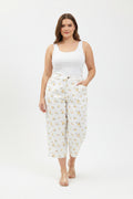 Pantalone Curvy Barrel con Stampa Floreale