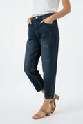Jeans Curvy Comfort con Elastico Posteriore e Dettagli Destroyed – Lavaggio Medio