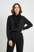 Camicia Curvy con Volant e Rouche Modello Elegante