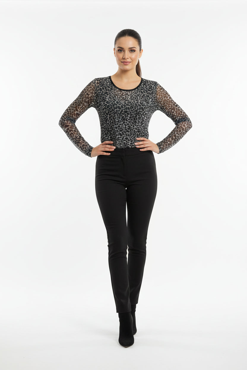 Blusa Trasparente "Vedo Non Vedo" Animalier