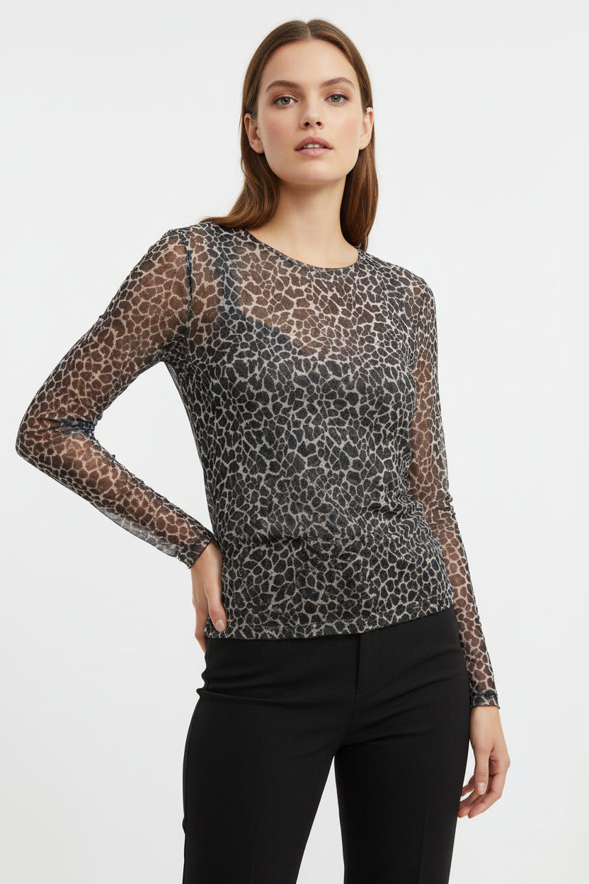 Blusa Trasparente "Vedo Non Vedo" Animalier