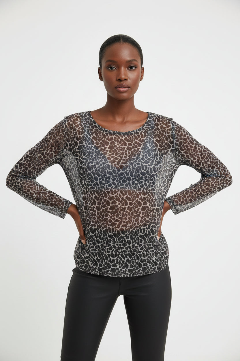 Blusa Trasparente "Vedo Non Vedo" Animalier