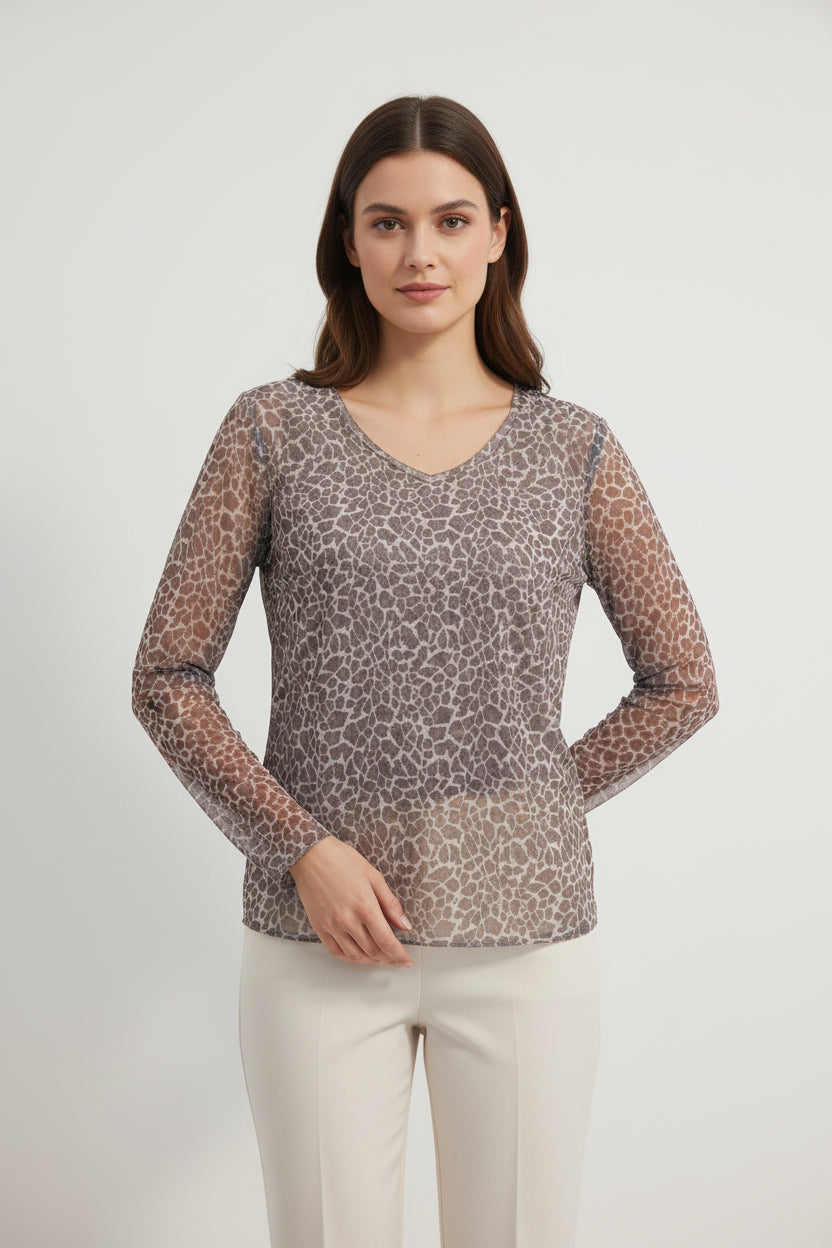 Blusa Trasparente "Vedo Non Vedo" Animalier