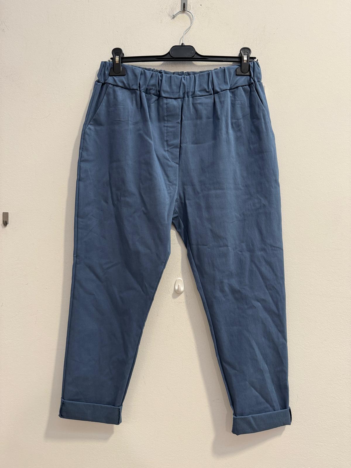 Pantalone Jeansetto Curvy in Misto Viscosa con Vita Elasticizzata