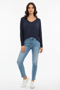 Blusa Settembrina Scollo a V in Viscosa