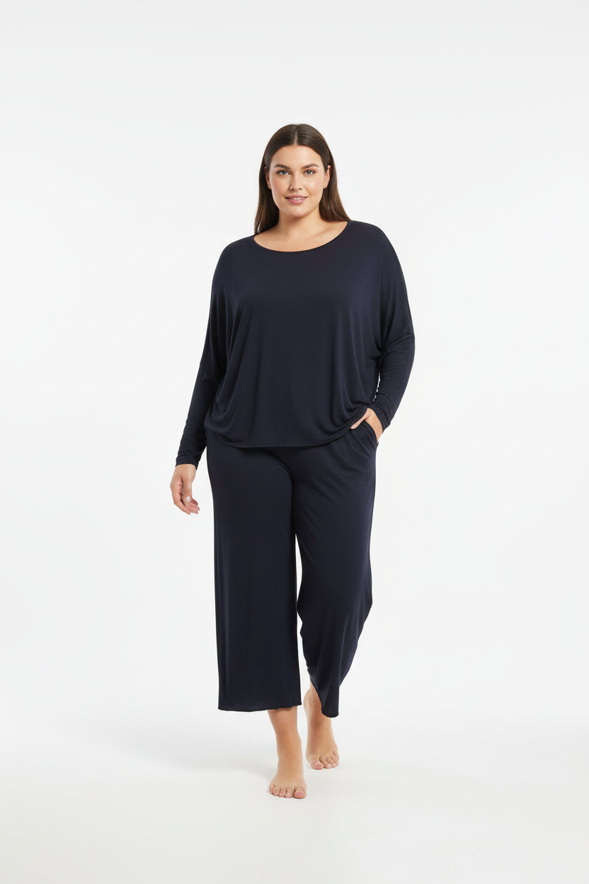 Completo Tutto Fare Maglia Ampia e Pantalone Palazzo in Viscosa Stretch