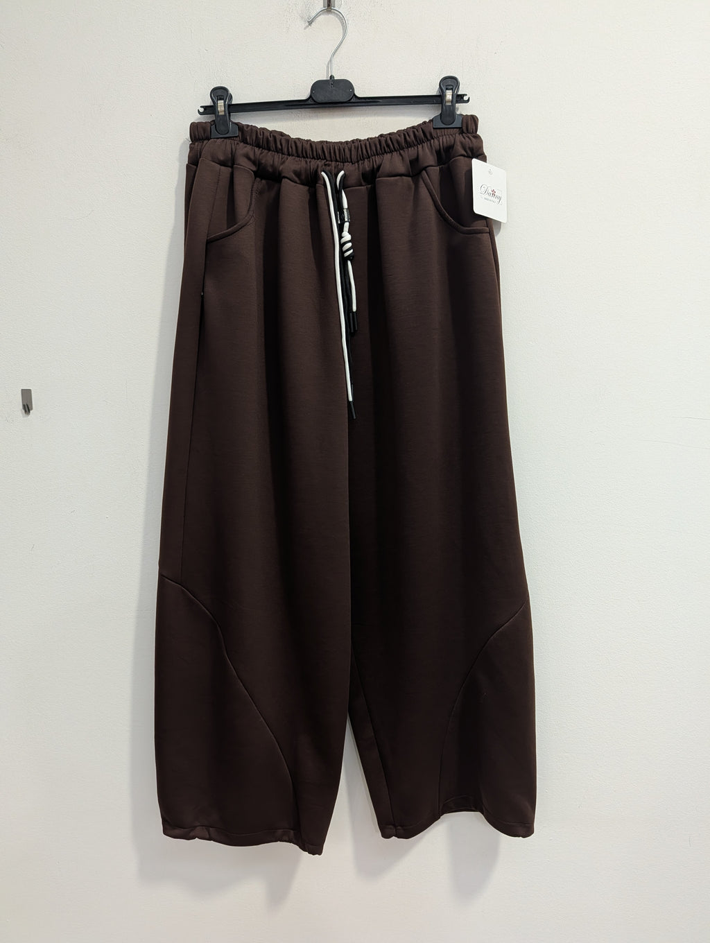 Pantalone Tuta Curvy Wide Leg con Coulisse – Modello Comfort in Misto Viscosa