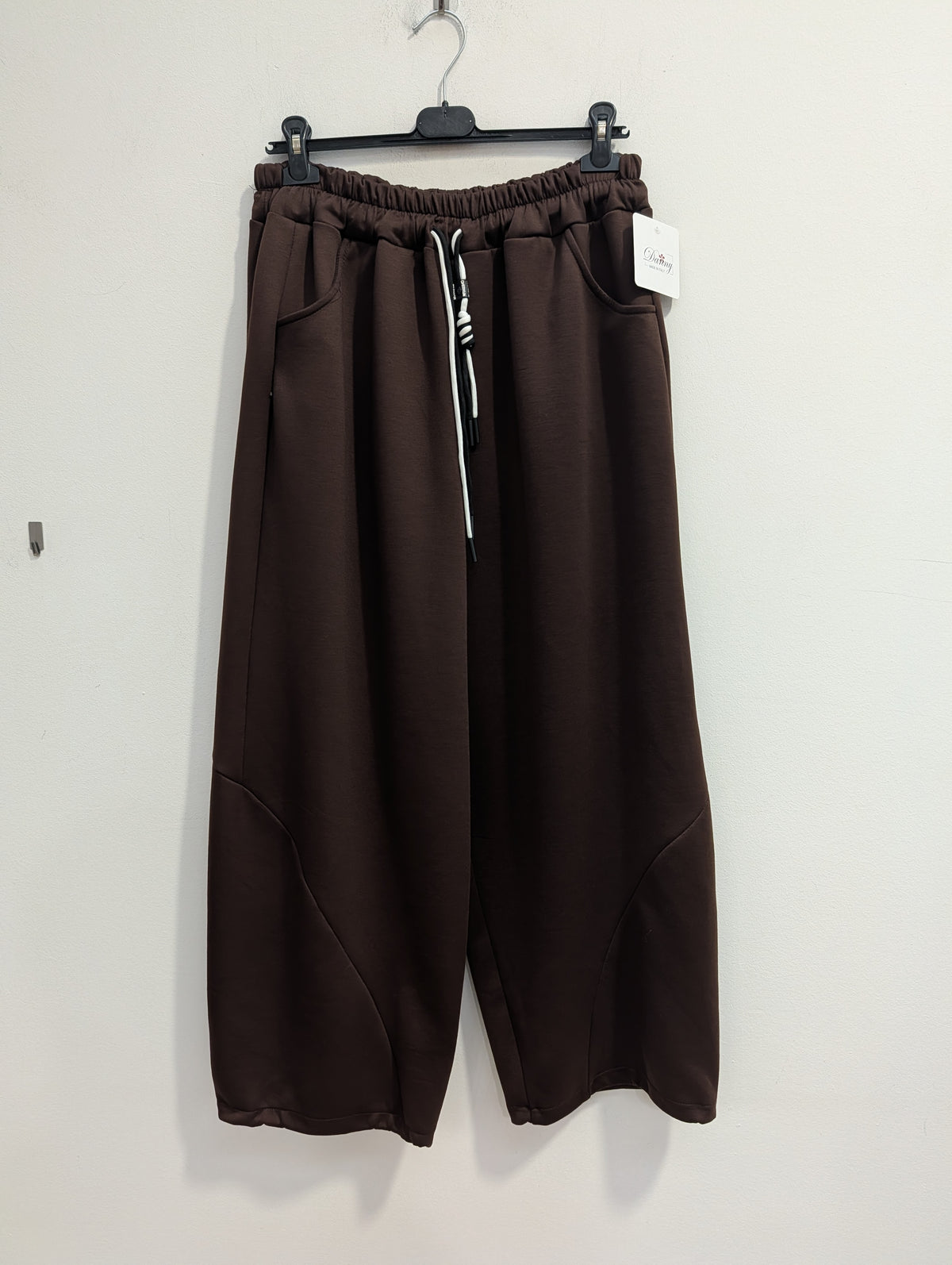 Pantalone Tuta Curvy Wide Leg con Coulisse – Modello Comfort in Misto Viscosa