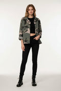 Camicia Curvy Crop Mimetica in Puro Cotone