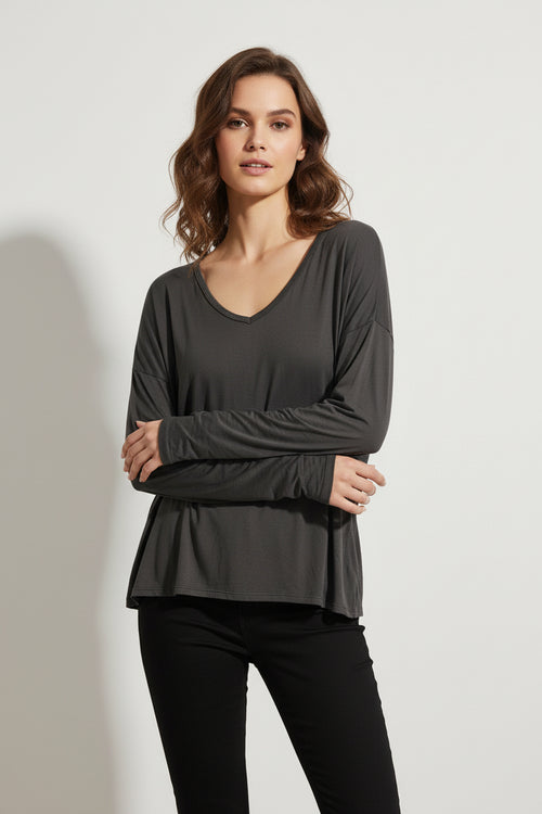 Blusa Settembrina Scollo a V in Viscosa