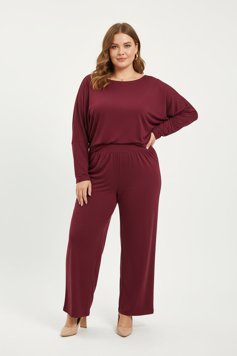 Completo Tutto Fare Maglia Ampia e Pantalone Palazzo in Viscosa Stretch