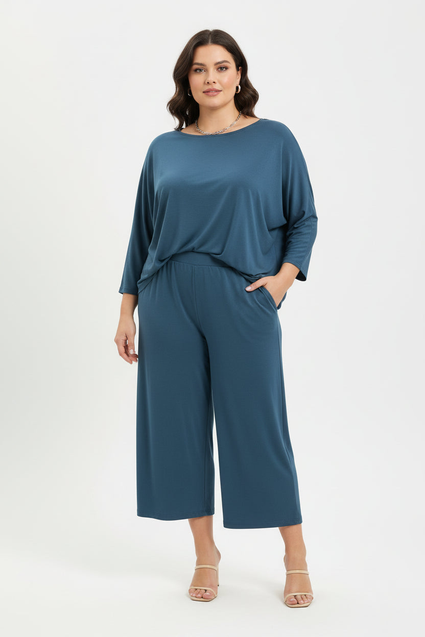 Completo Tutto Fare Maglia Ampia e Pantalone Palazzo in Viscosa Stretch