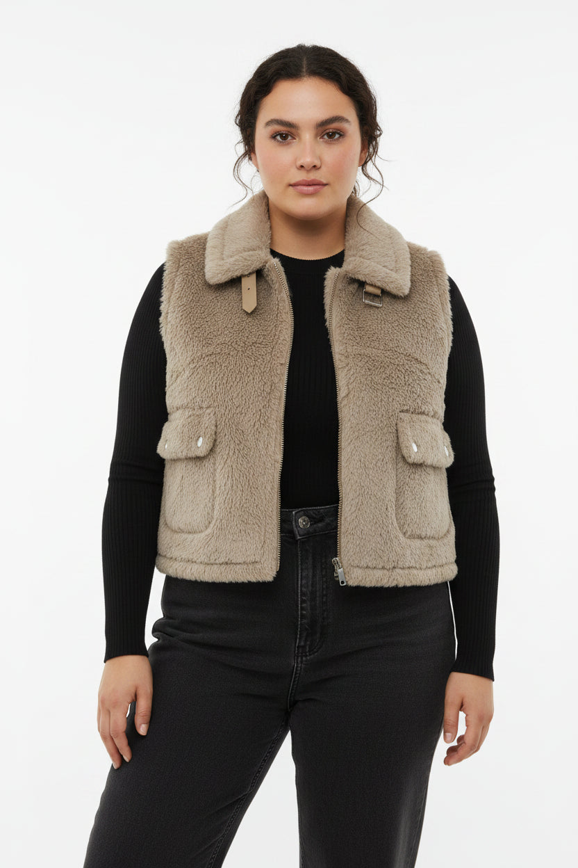 Gilet Curvy in Ecopelliccia Soft