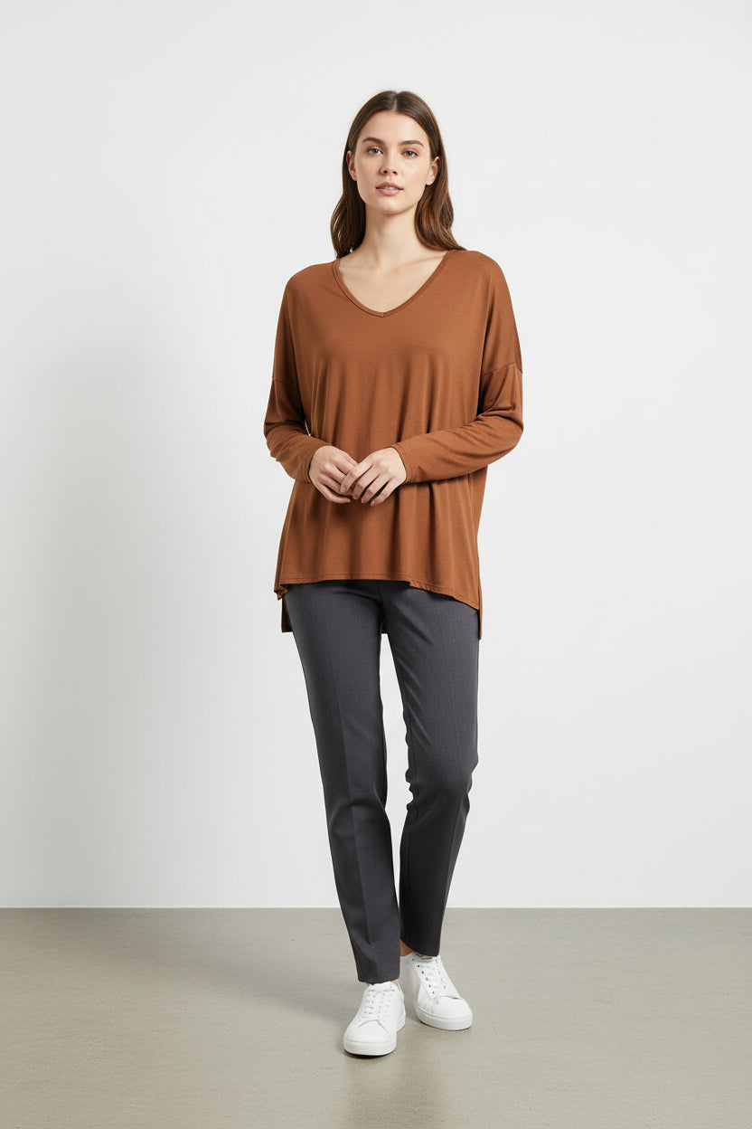 Blusa Settembrina Scollo a V in Viscosa