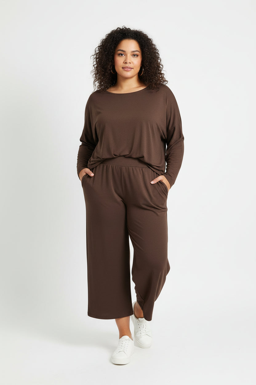 Completo Tutto Fare Maglia Ampia e Pantalone Palazzo in Viscosa Stretch